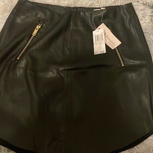 Black philosophy skirt gold zipper faux leather